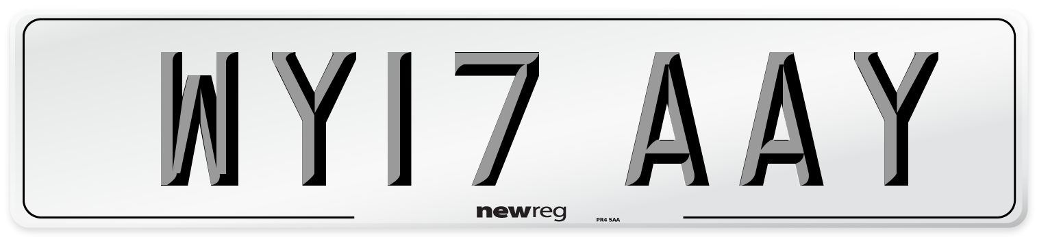 WY17 AAY Number Plate from New Reg